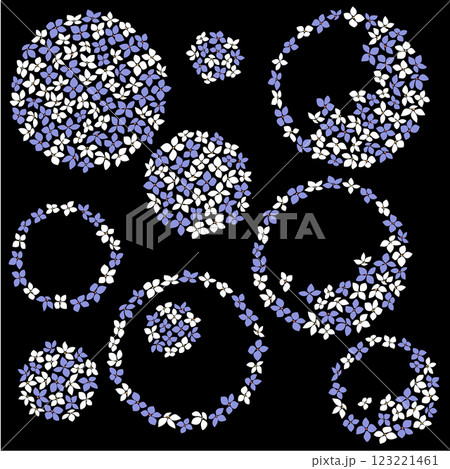 抽象的に可愛くシンプルに描いた花素材集, 123221461