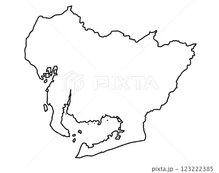 少しゆるい白い愛知県地図 中部地方 少しゆるい白い愛知県地図 中部地方 123222385
