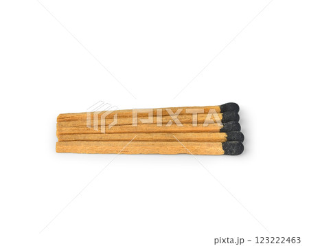 Wooden match close-up isolated on white background 123222463