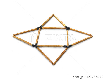 Wooden match close-up isolated on white background 123222465