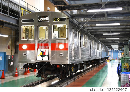 車両基地に停車するこどもの国線仕様の東急電鉄8500系 車両基地に停車するこどもの国線仕様の東急電鉄8500系 123222467