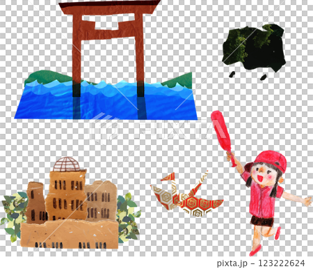 廣島觀光景點插圖剪輯 廣島觀光景點插圖剪輯 123222624