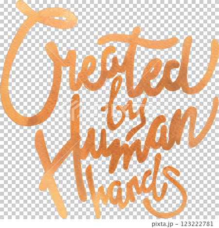 Created by human hands. Hand-lettered watercolor inscription for a small businesses. 123222781