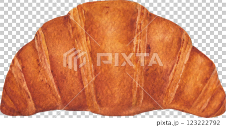 A traditional watercolor croissant isolated on a white background 123222792