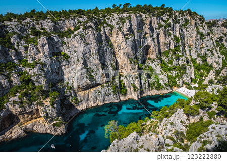 Admirable Calanque d en Vau bay view, Cassis, Marseille, France 123222880