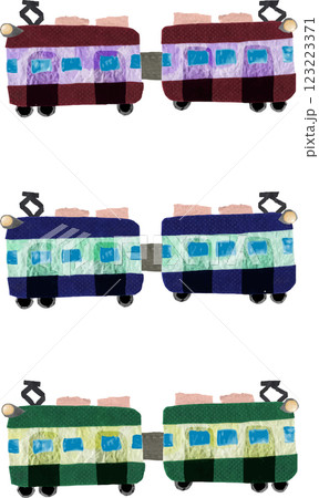 かわいい電車のイラストセット 123223371