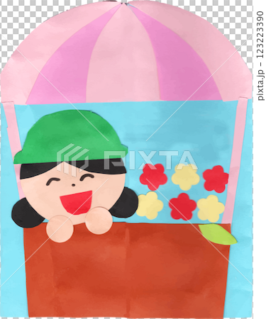 一個女孩騎著一個孩子做的氣球 一個女孩騎著一個孩子做的氣球 123223390
