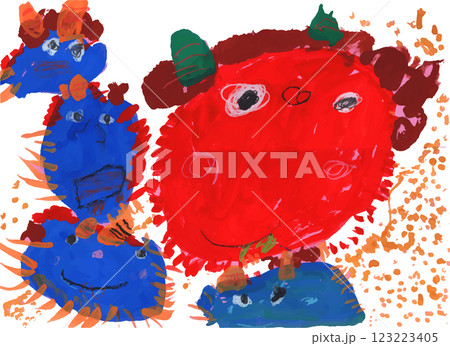 子供の描いた鬼の絵 子供の描いた鬼の絵 123223405