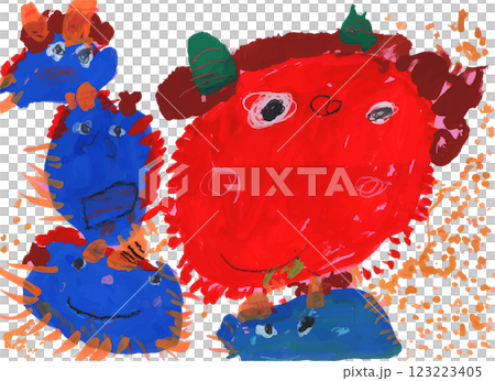 子供の描いた鬼の絵 子供の描いた鬼の絵 123223405