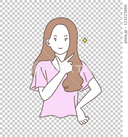 キメ顔の女性のイラスト素材 123223660