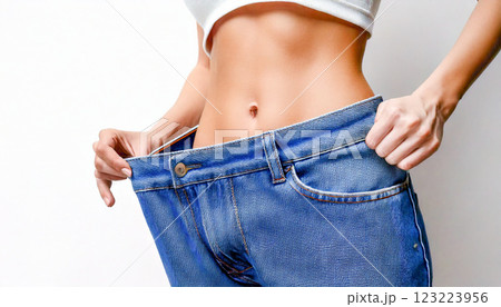 ダイエットに成功した若い女性のくびれたウエスト,Generative AI AI画像 ダイエットに成功した若い女性のくびれたウエスト,Generative AI AI画像 123223956