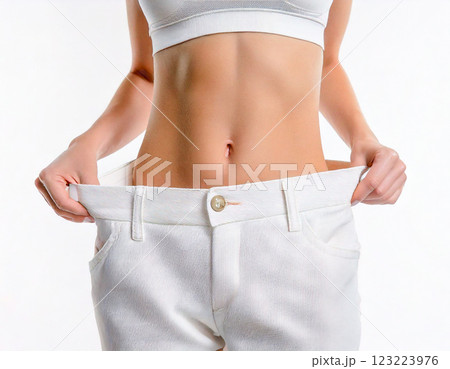 ダイエットに成功した若い女性のくびれたウエスト,Generative AI AI画像 ダイエットに成功した若い女性のくびれたウエスト,Generative AI AI画像 123223976