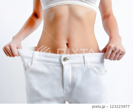 ダイエットに成功した若い女性のくびれたウエスト,Generative AI AI画像 ダイエットに成功した若い女性のくびれたウエスト,Generative AI AI画像 123223977