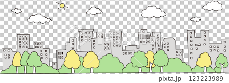 シンプルな街並みイラスト シンプルな街並みイラスト 123223989