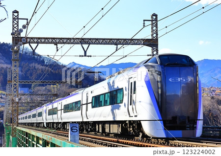 鳥沢橋梁を渡る中央線特急 123224002