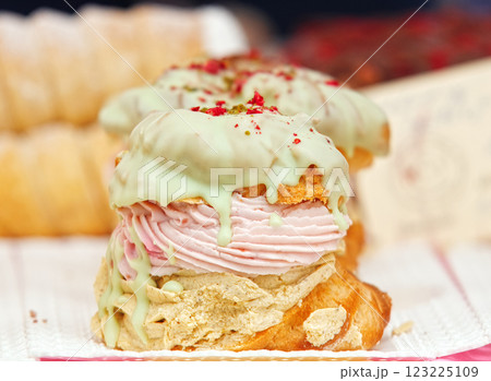 Variation of sweet local desset called pinwheel or wreath Variation of sweet local desset called pinwheel or wreath 123225109