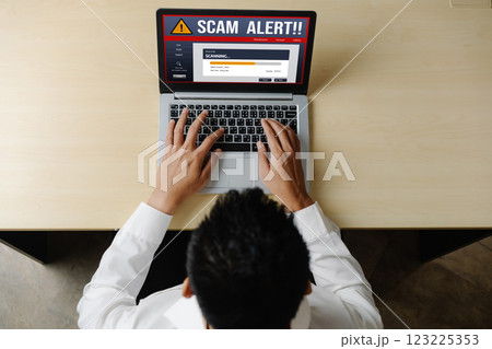 Cyber security software show alert of cyber attack for protection snugly 123225353
