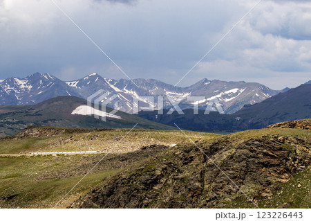 Mountain Landscape With Snow-Capped Peaks up high in Rocky Mountain National Park Mountain Landscape With Snow-Capped Peaks up high in Rocky Mountain National Park 123226443
