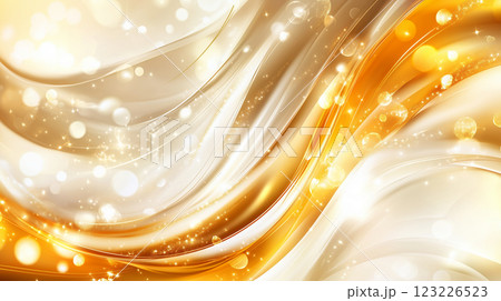 ゴールドとホワイトの光の流れ 123226523