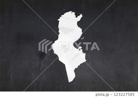 Map of Tunisia drawn on a blackboard Map of Tunisia drawn on a blackboard 123227585