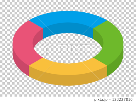 カラフルなグラフをイメージしたイラスト 123227810