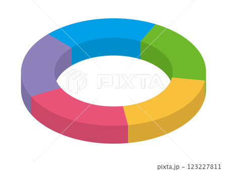 カラフルなグラフをイメージしたイラスト カラフルなグラフをイメージしたイラスト 123227811