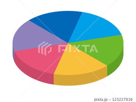 カラフルなグラフをイメージしたイラスト 123227816