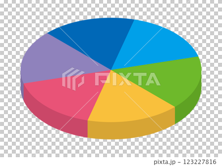 カラフルなグラフをイメージしたイラスト 123227816