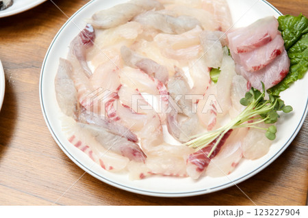 Korean seafood dish. raw fish Sashimi Korean seafood dish. raw fish Sashimi 123227904