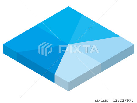 青色のグラフをイメージしたイラスト 123227976