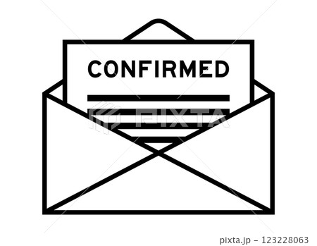 Envelope and letter sign with word confirmed as the headline 123228063