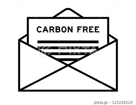 Envelope and letter sign with word carbon free as the headline Envelope and letter sign with word carbon free as the headline 123228120