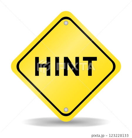 Yellow color transportation sign with word hint on white background 123228133