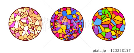 Stained glass rosette vector illustration 123228157