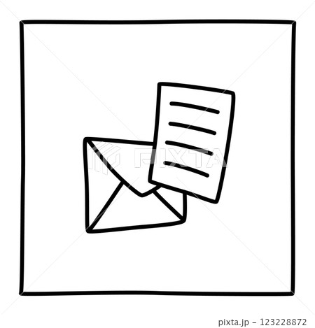Doodle Open envelope with letter icon hand drawn with thin line in minimal style 123228872