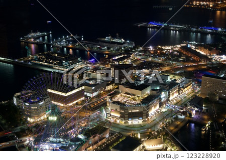 上から眺める横浜みなとみらいの夜景 123228920