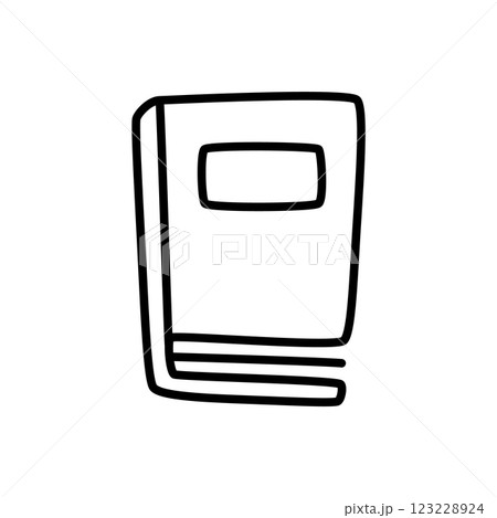 Doodle book icon freehand drawn with thin line in minimalistic style 123228924