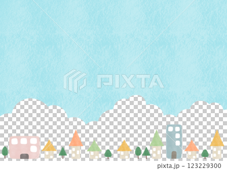 街並み　風景　背景　イラスト 123229300