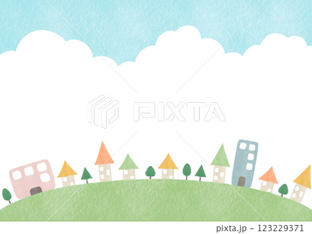 街並み　風景　背景　イラスト 123229371