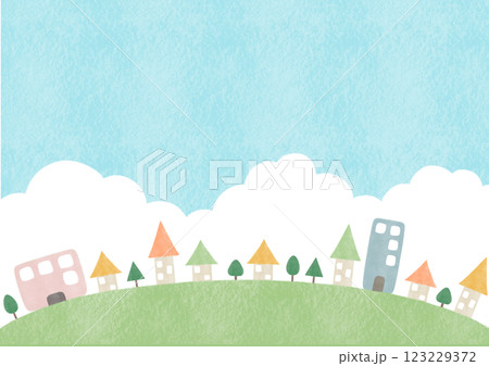 街並み　風景　背景　イラスト 123229372