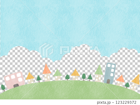 街並み　風景　背景　イラスト 123229372