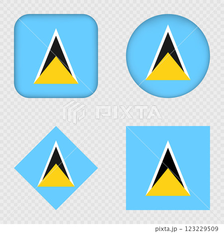 Saint Lucia Flag Icons Pack. Vector illustration. Saint Lucia Flag Icons Pack. Vector illustration. 123229509