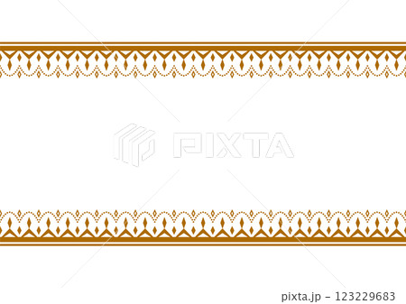 インド風の飾りフレーム。シームレスの飾り罫。 123229683