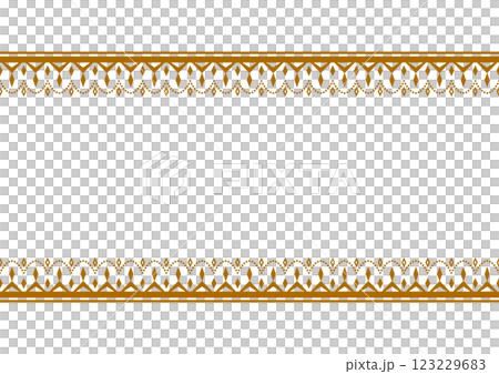 インド風の飾りフレーム。シームレスの飾り罫。 123229683