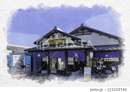 水彩画風 関ケ原 関ヶ原駅前観光交流館 岐阜県関ケ原町 水彩画風 関ケ原 関ヶ原駅前観光交流館 岐阜県関ケ原町 123229740