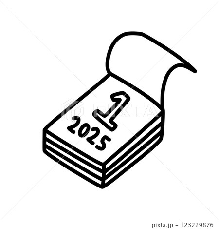 Doodle calendar schedule icon or logo hand drawn with thin line 123229876