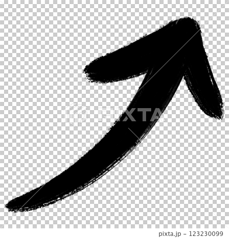 用畫筆繪製的向上的黑色箭頭 123230099