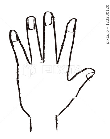 手描きの手の甲 123230120