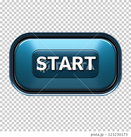 四角く青いSTARTボタン 123230173