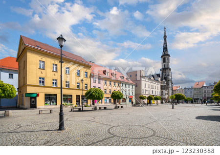 Zabkowice Slaskie, Poland. View of Rynek square with Town Hall Zabkowice Slaskie, Poland. View of Rynek square with Town Hall 123230388